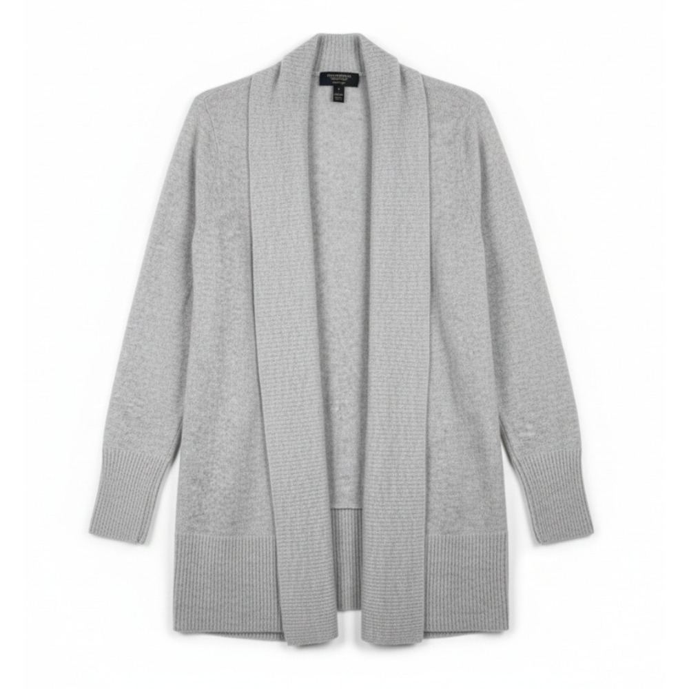 Charter Club Cashmere Gray Long Cardigan Capsule Quiet Luxury‎ Minimalist Medium